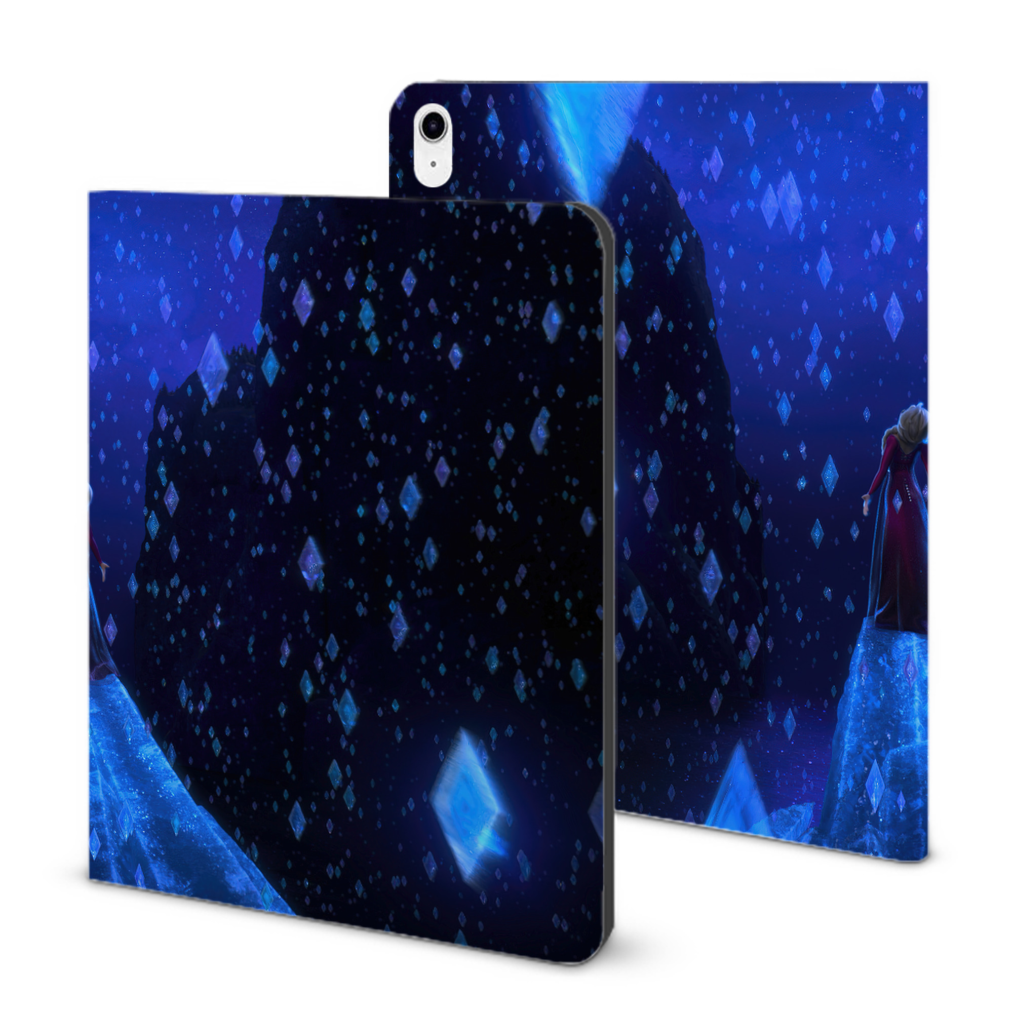 （画像用） アナと雪の女王 アンナ エルサ Frozen Anna Elsa IPad ケース ブック型 PUレザー TPU 耐衝撃 軽量 薄型 ペン収納なし 全面保護 IPad 各モデル対応